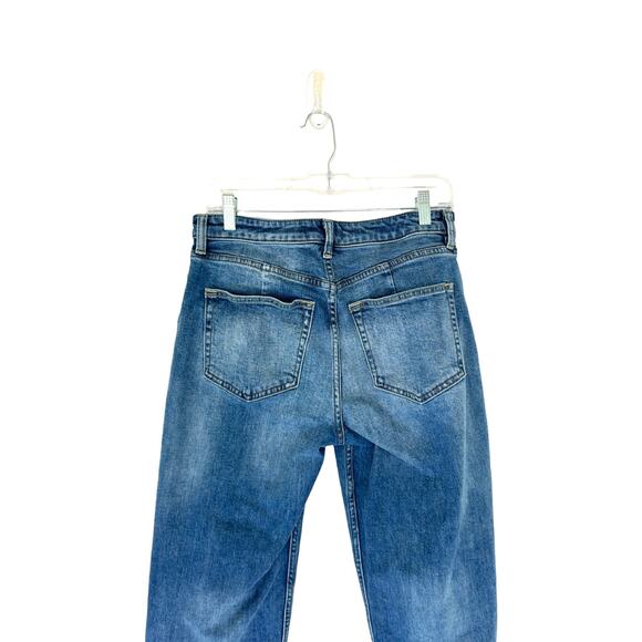 We the Free Jeans Curvy Button Fly Distressed Hem Straight Leg Denim Size 28 - Picture 6 of 11